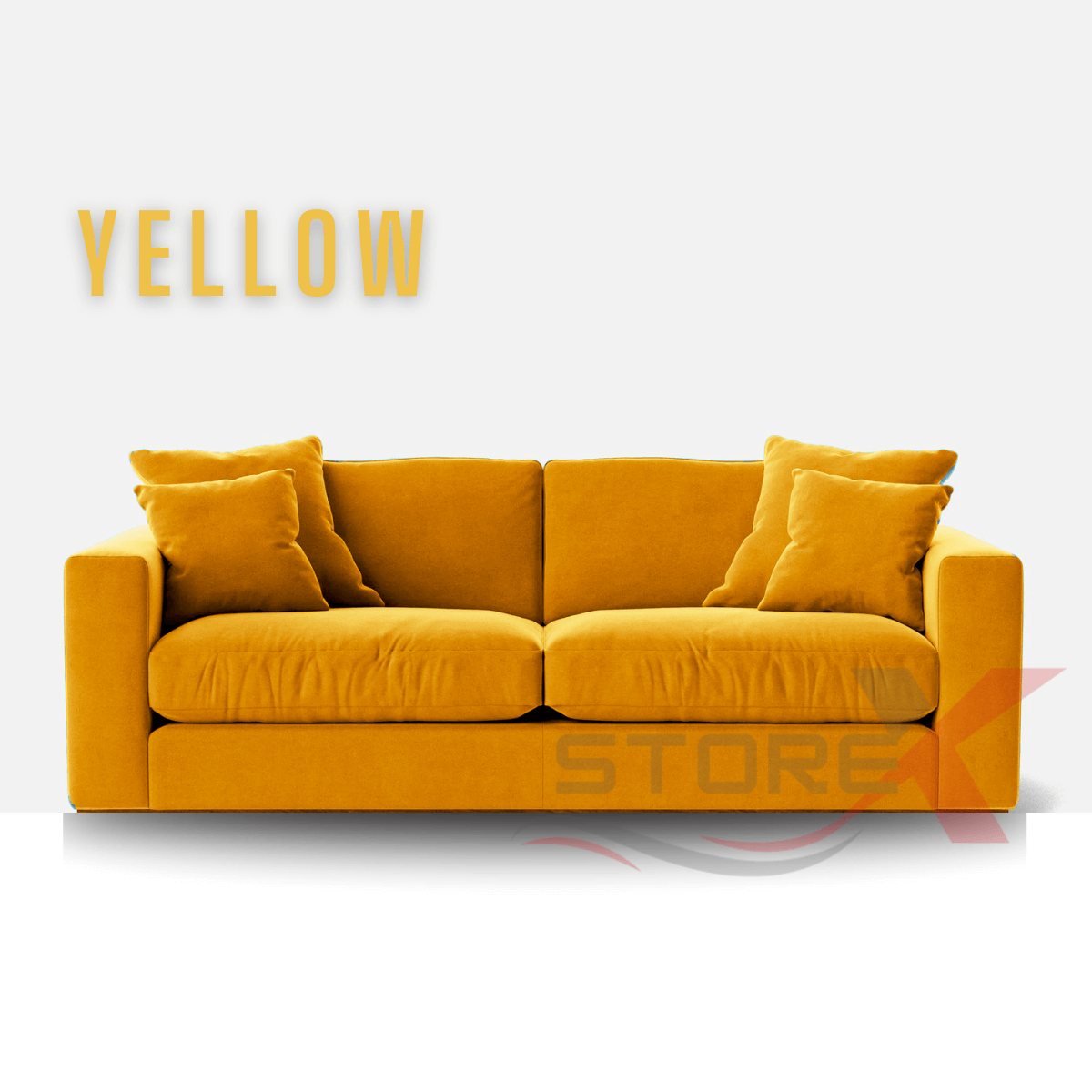 3 seater sofa yellow