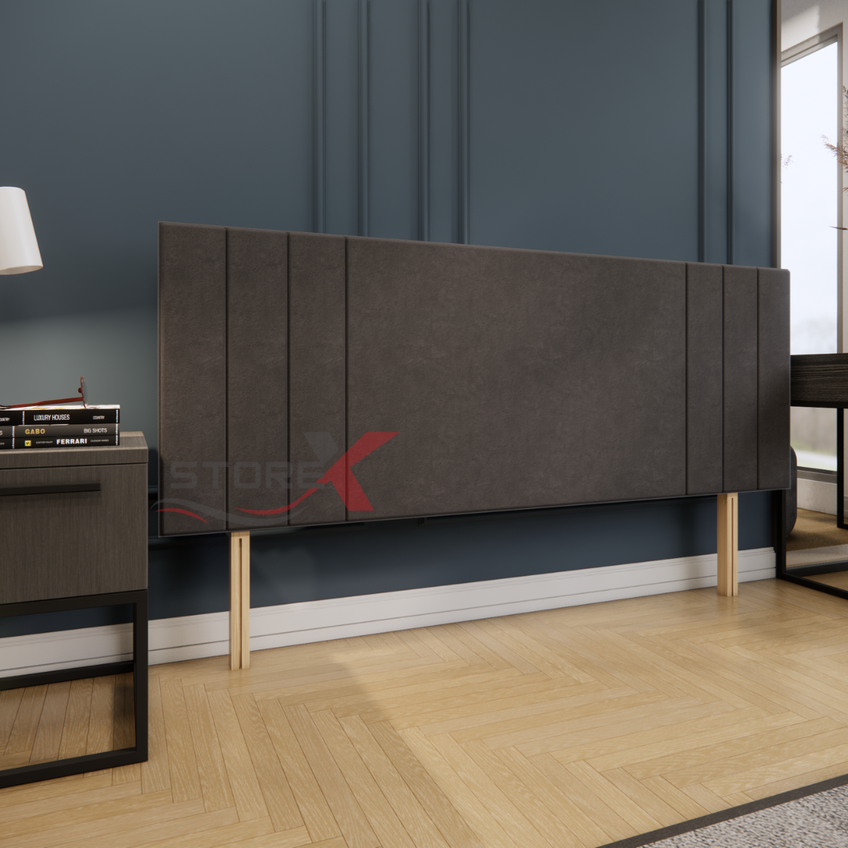 Storex Headboard Plush velvet headboard  2ft 6" 3ft 6 4ft 4ft 6 5ft 6ft Single bed to Super king