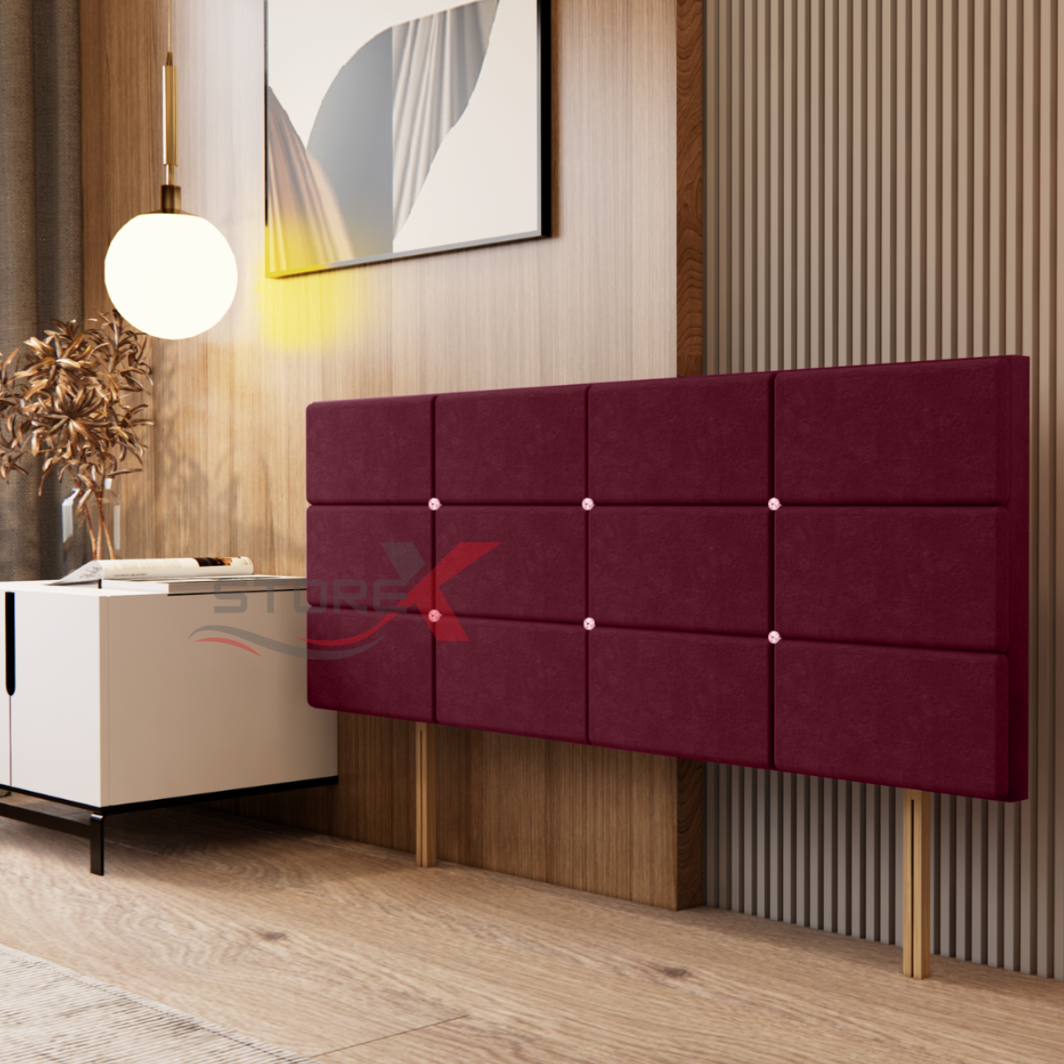 Head boards Plush velvet headboard 20 inch Height, 30" 4ft 4ft6 5ft 6ft Single bed to Super king