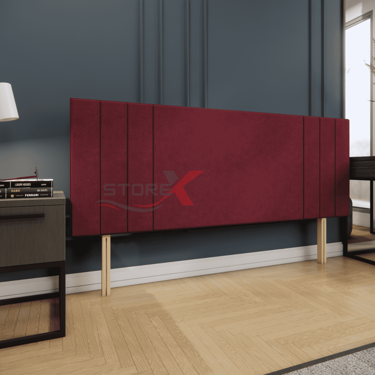 Storex Headboard Plush velvet headboard  2ft 6" 3ft 6 4ft 4ft 6 5ft 6ft Single bed to Super king