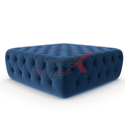 STOREX Diamond Tufted Ottoman Coffee Table – Velvet Upholstered Footstool Bench