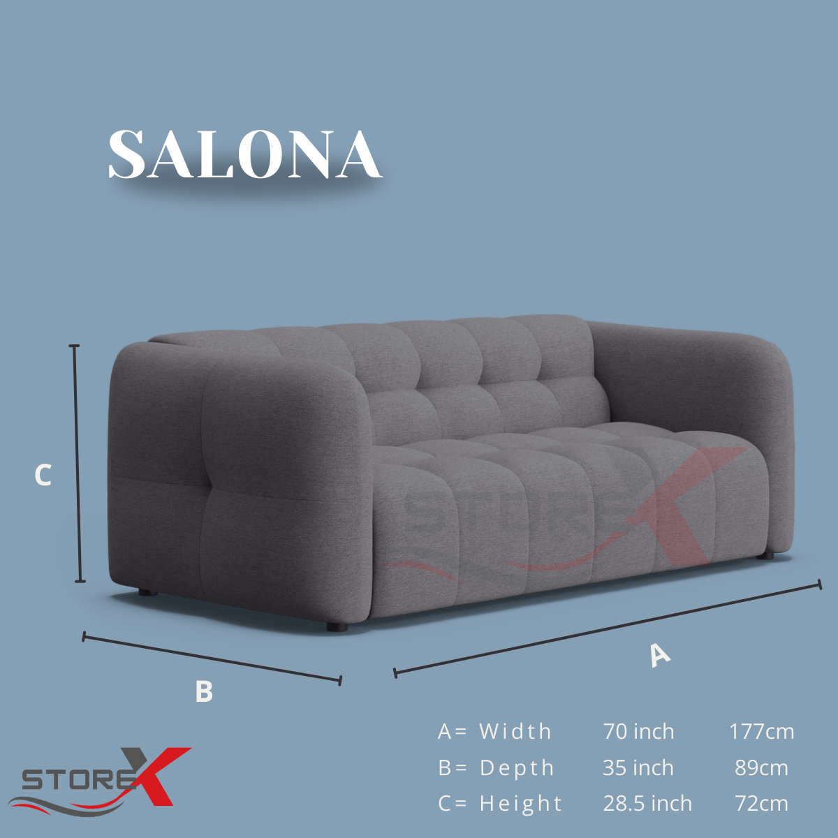 Salona Modern Sofa Minimal Design for Elegant Living Room