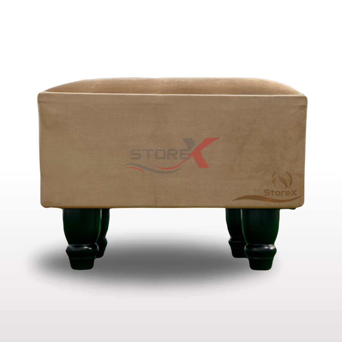 STOREX Ottoman Linen Plush Pouffe Footstool Rectangle Seat Bench Footrest Chair