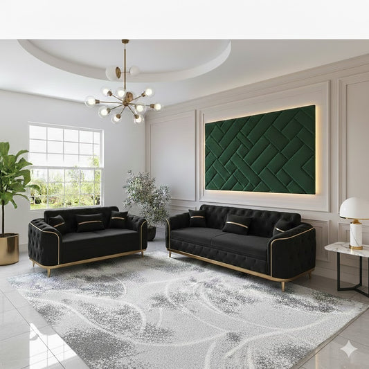 Storex Premium Luxury Sofa Set Velvet Armchair 2,3 Settee Lounge Couches 3+2 Set