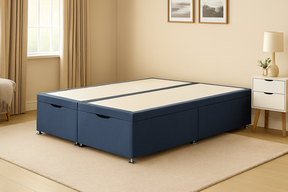 Storex Soft Velvet Ottoman Storage Bed Divan Drawers Bed Plush Gas Lift Up Base