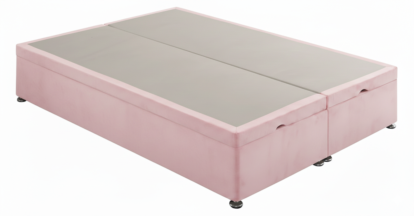 Storex Soft Velvet Ottoman Storage Bed Divan Drawers Bed Plush Gas Lift Up Base