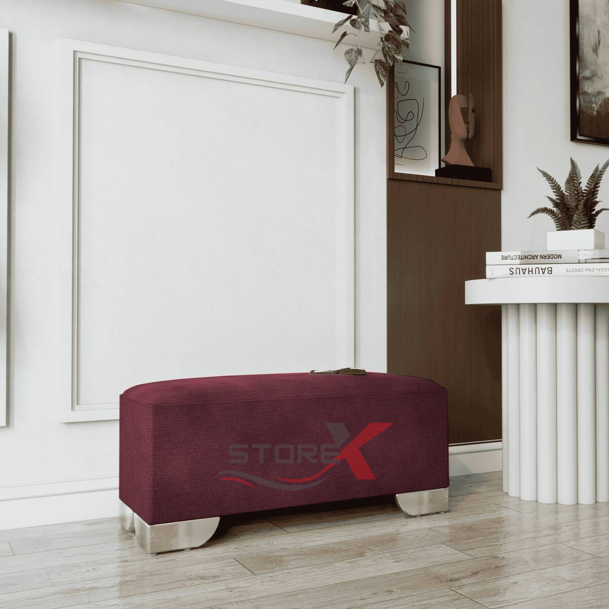 Neple Febric Footstool wine