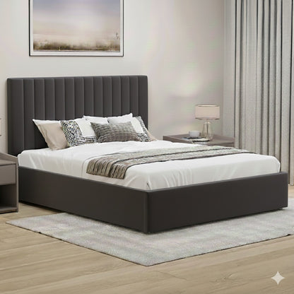 Ottoman Storage Bed, Velvet Double Bed Frame, Upholstered Gas Lift Up Bed Frame