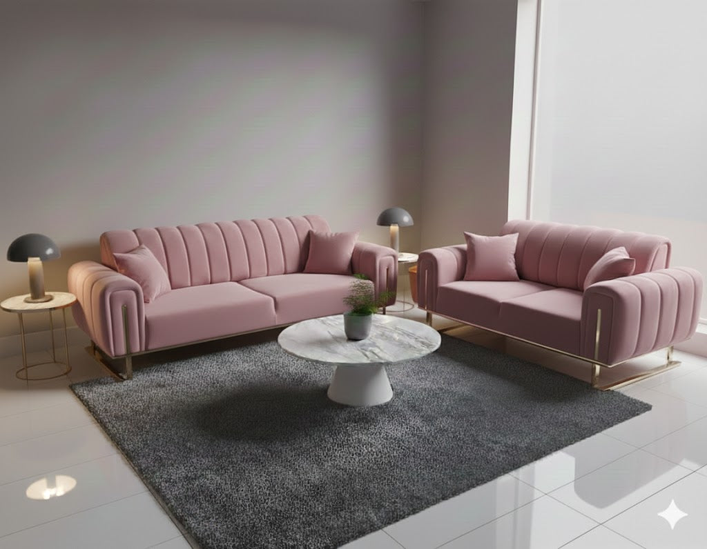Luxury Chesterfield Sofa Set Velvet Armchair 2,3 Settee Lounger Couches 3+2 Set
